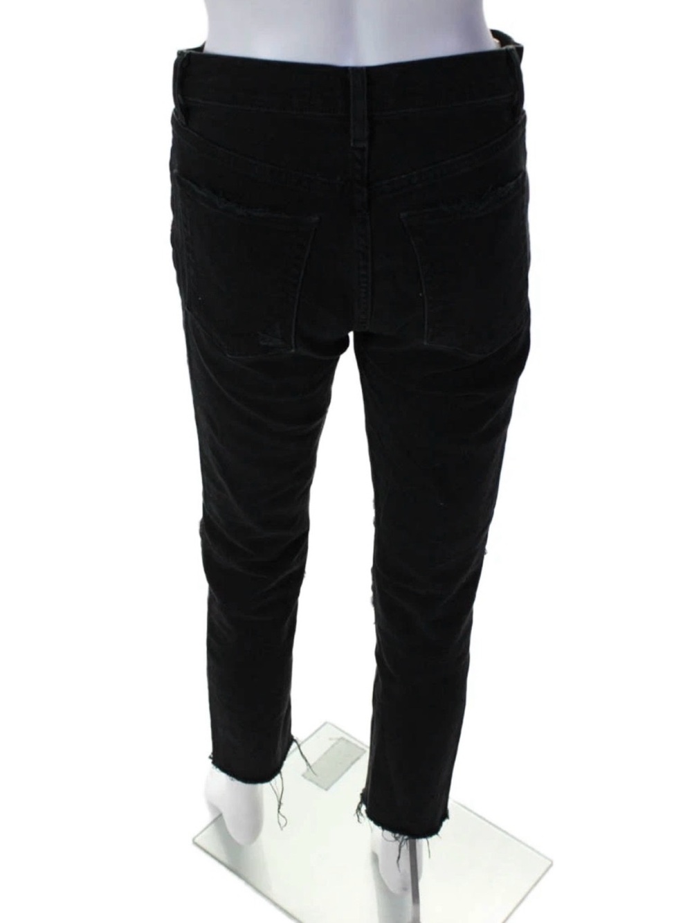 Reformation Camille Skinny Jeans in Black High Rise Distressed Knee Size 26 - Picture 7 of 9